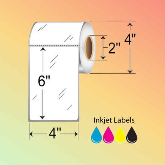 BarcodeFactory 4x6 Matte Inkjet Film Label [Non-Perforated, Freezer-Grade]