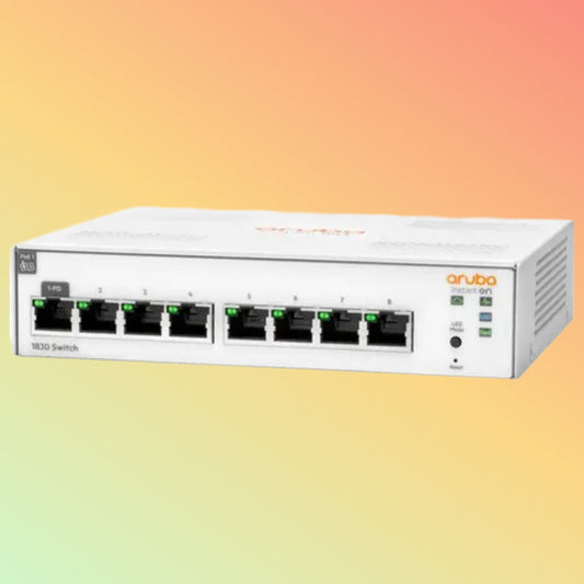 HPE Aruba Instant On 1830 (JL810A) Switch - 7 x Gigabit Ethernet Ports RJ45, 1 x Gigabit Ethernet PoE Ports RJ45