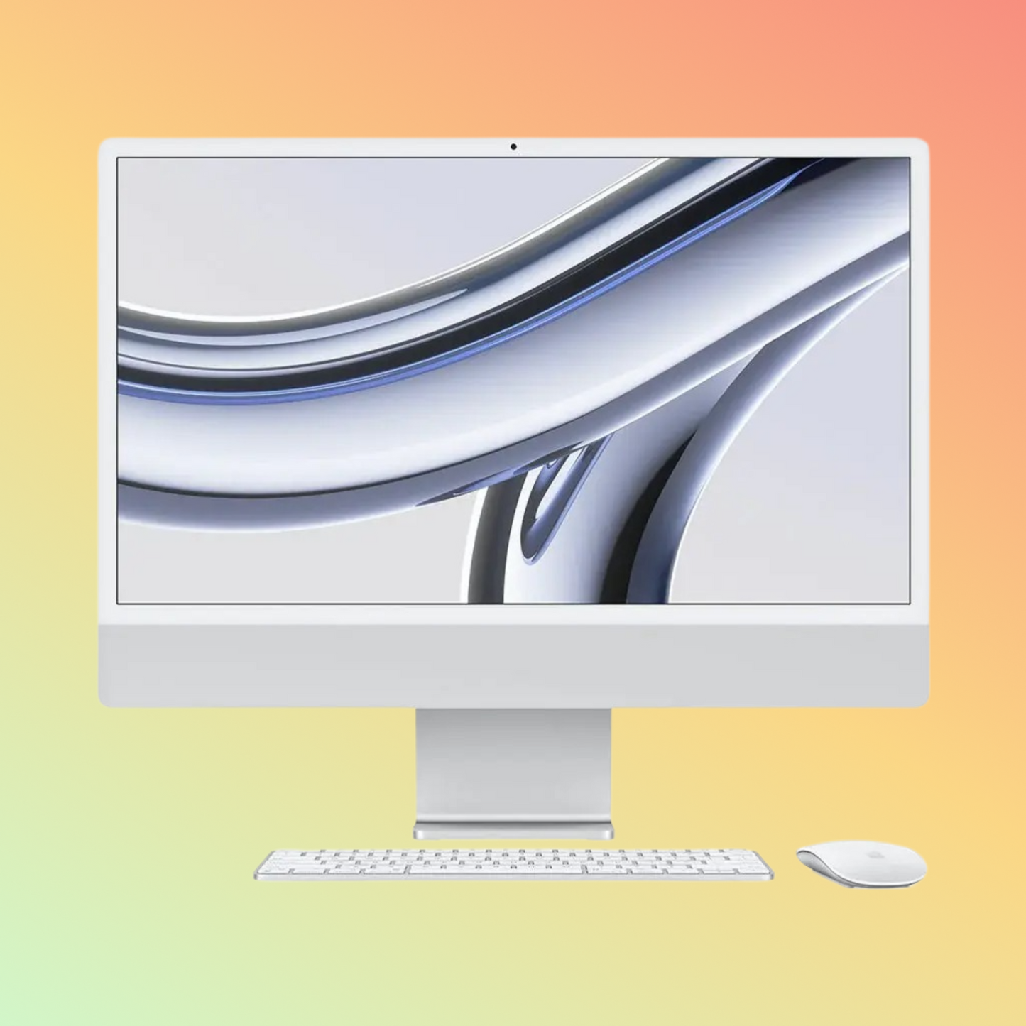 APPLE MCR24LL/A (2024) iMac - M4 Chip 10-Core CPU, 24GB, 512GB SSD, 10-Core GPU | 16-Core Neural Engine, 24" 4.5K (4480 x 2520) (Silver)