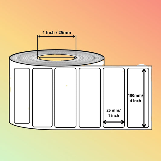 BARCODE LABEL (1000 PER ROLL) 100mmX25mm