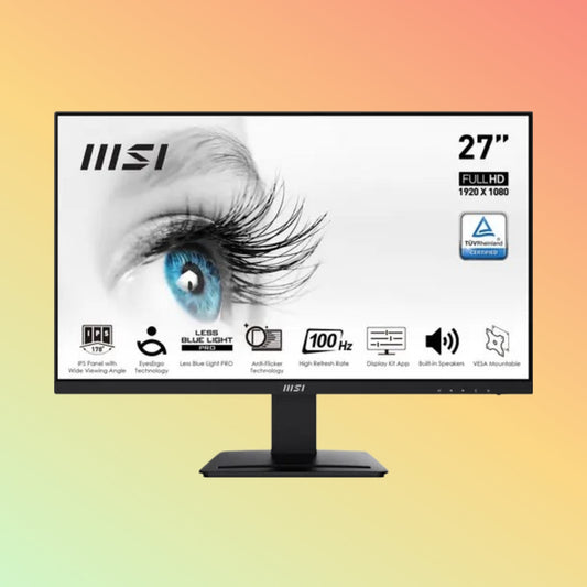 MSI PRO MP273A Monitor - 27" FHD (1920 x 1080), IPS, Tilt, HDMI, DP, VGA, 300 nits, 100 Hz