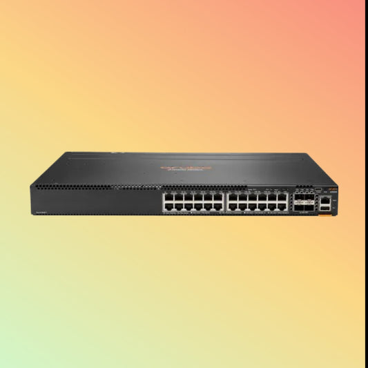HPE Aruba CX 6300M (JL664A) Switch - 24 x Gigabit Ethernet PoE+ ports RJ45 (30 W, 802.3at), 4 x SFP 50 GbE WAN