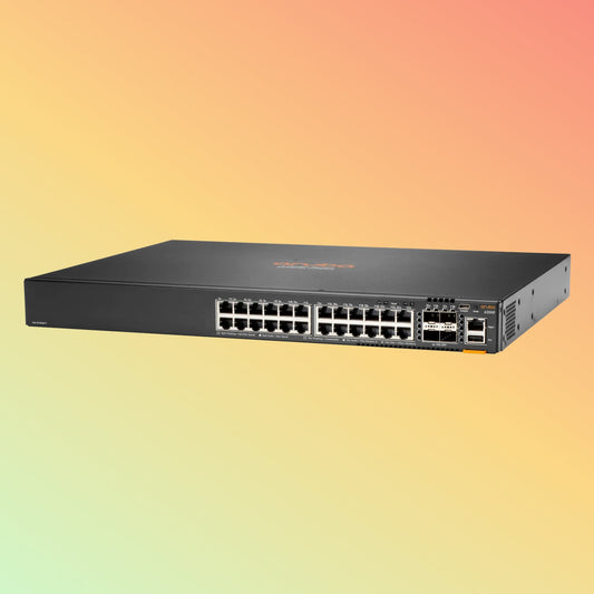 HPE Aruba CX 6200F (JL724A) Switch - 24 x Gigabit Ethernet BASE-T Ports, 4 x 1/10G SFP Ports, 1 x USB-C Console