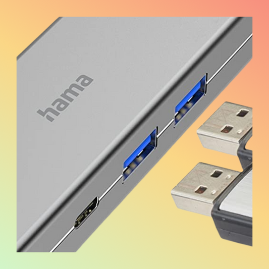 Hama USB-C Hub, Multiport, 4 Ports, 2 x USB-A, USB-C, HDMI